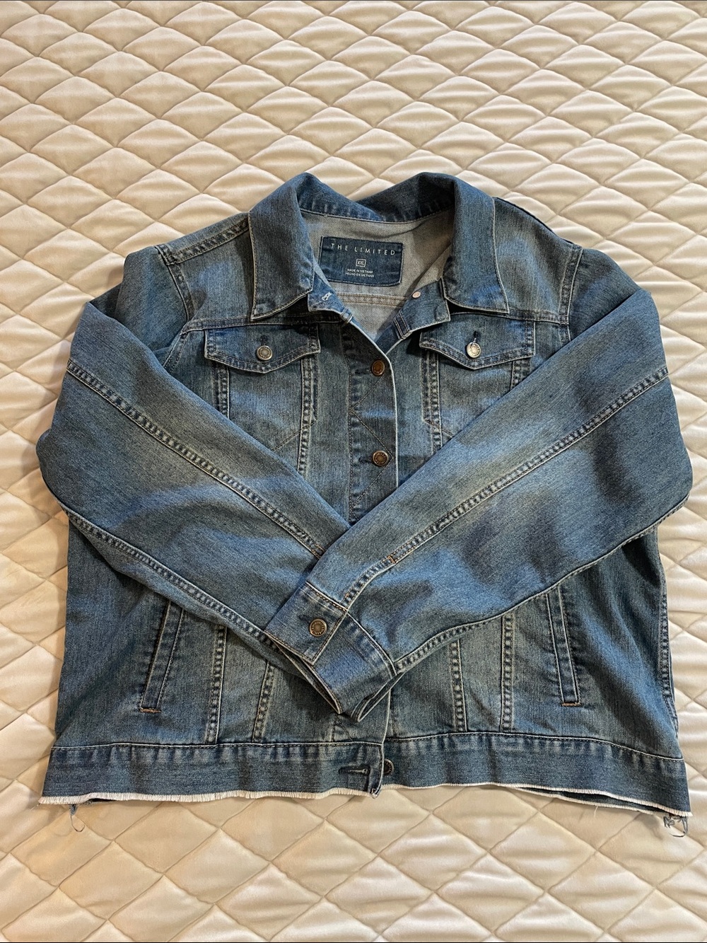 The Limited Classic Blue Denim Jacket - Raw Hem